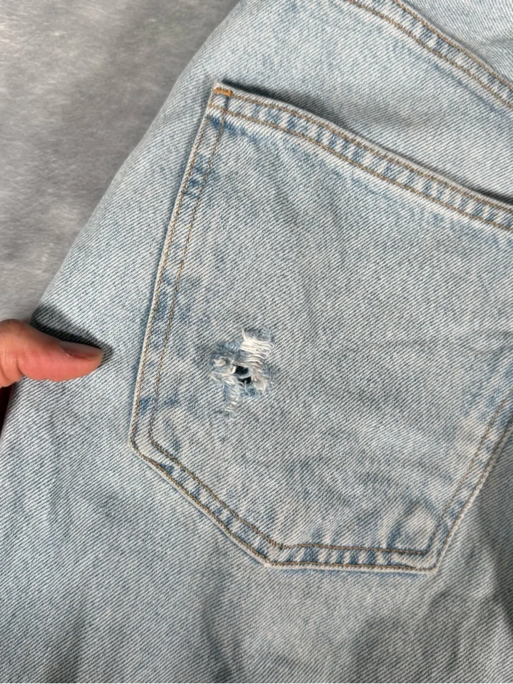 Agolde 90s Jeans Womens 28x28 (Estimated) Straight Fit High Rise Distressed - Picture 9 of 16